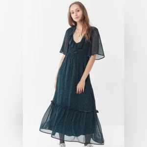 Urban Outfitters Moon River green and navy dress